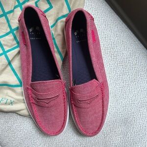 Cole Haan Penny Loafers Red Nantucket Pinch White Slip On Shoes Women’s 8.5 New